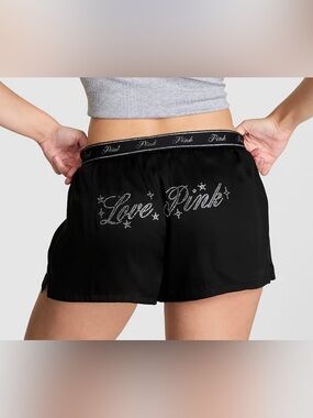 VICTORIA’S SECRET PINK BLING LOGO SLEEP SHORTS, SIZE SMALL, BNWT